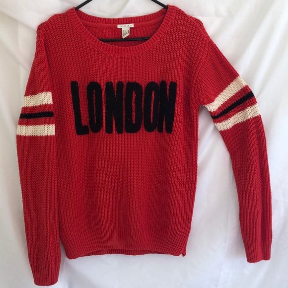 Forever 21 Sweaters - Red Knitted LONDON Sweater